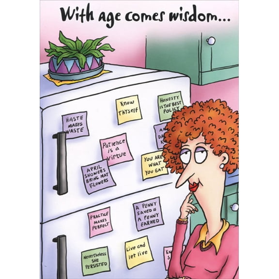 Oatmeal Studios Post Its on Fridge Funny Michael Sieron Birthday Card