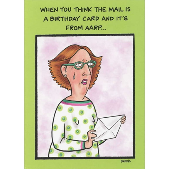 Oatmeal Studios Receiving a Birthday Card from AARP Funny / Humorous 50th Birthday Card