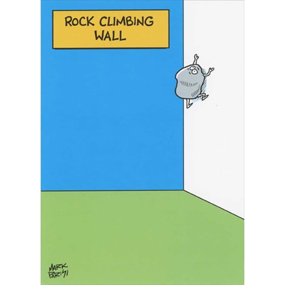 Oatmeal Studios Rock Climbing Wall Funny / Humorous Thank You Card