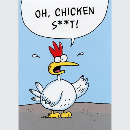 Oatmeal Studios Swearing Chicken Funny / Humorous Belated Birthday Card