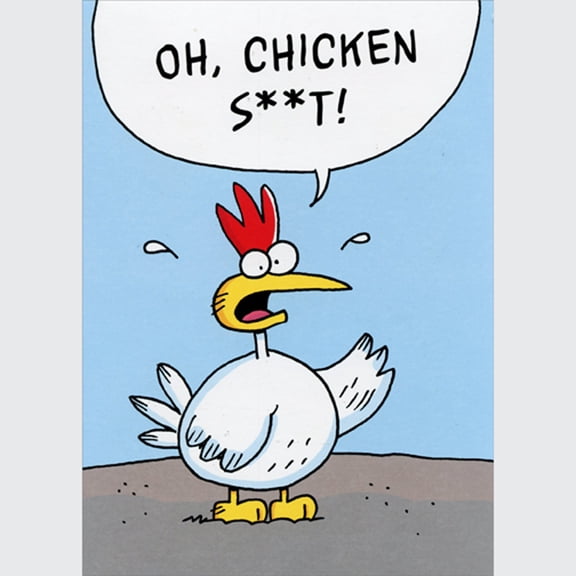 Oatmeal Studios Swearing Chicken Funny / Humorous Belated Birthday Card