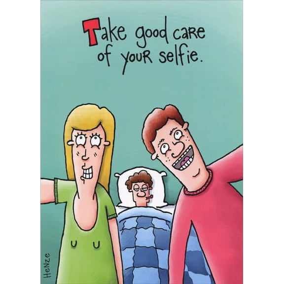Oatmeal Studios Take Care of Your Selfie Funny Mel Henze Get Well Card