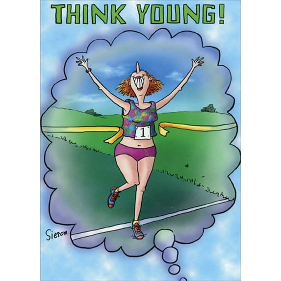 Oatmeal Studios Think Young Funny Feminine Birthday Card for Her