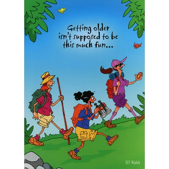 Oatmeal Studios Three Women Hiking Feminine Birthday Card for Woman : Her : Friend