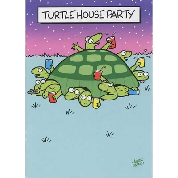 Oatmeal Studios Turtle House Party Funny / Humorous Birthday Card