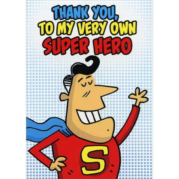 Oatmeal Studios Very Own Super Hero Funny / Humorous Thank You Card