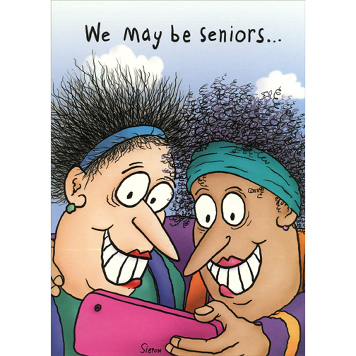 Oatmeal Studios We May Be Seniors Taking Selfie Funny Humorous 