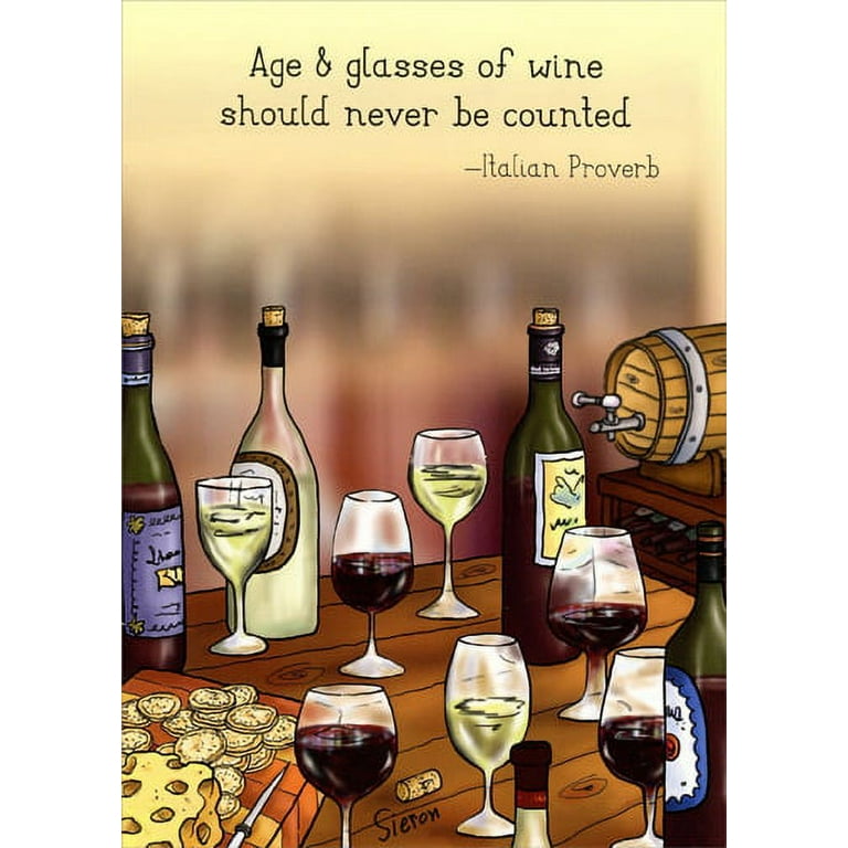 Oatmeal Studios Wine And Cheese Funny Birthday Card Walmart