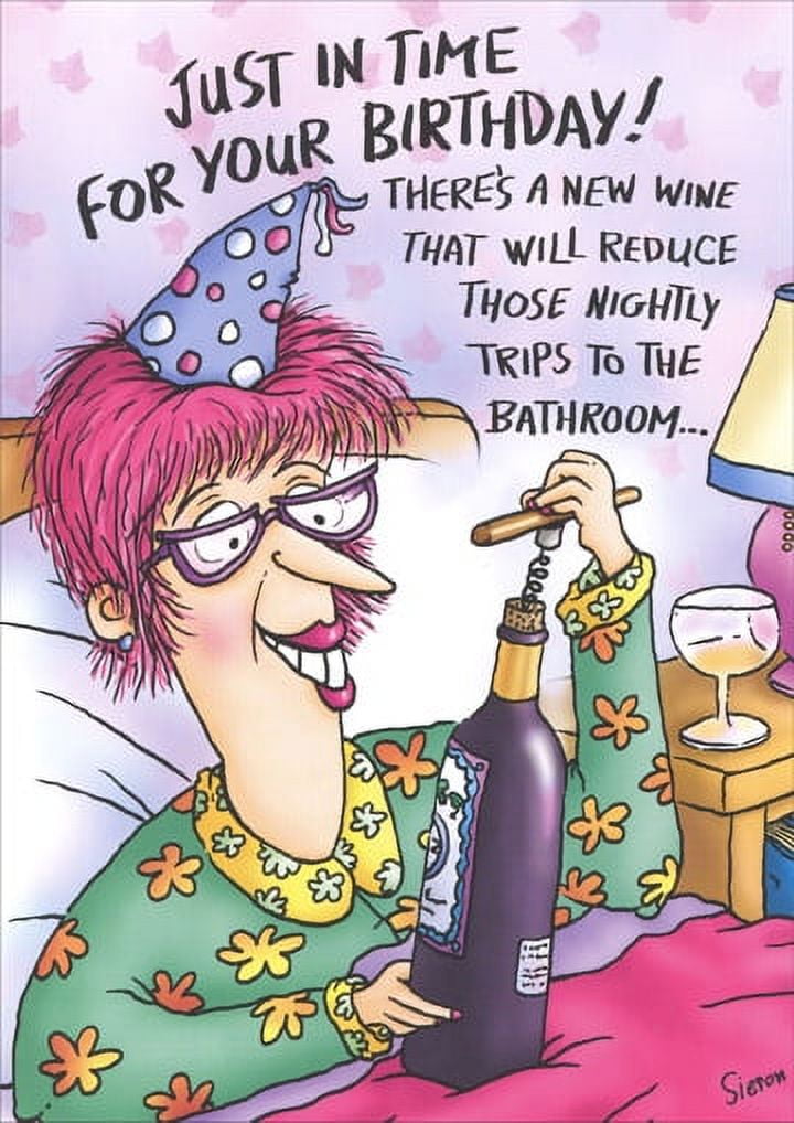 Oatmeal Studios Wine in Bed Funny / Humorous Birthday Card - Walmart.com