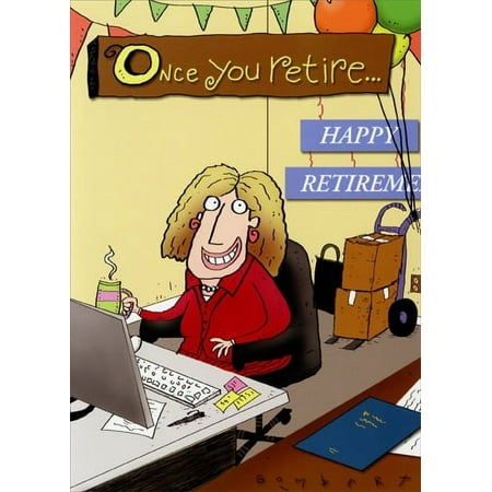 Oatmeal Studios Woman At Desk Retirement Funny Retirement Card