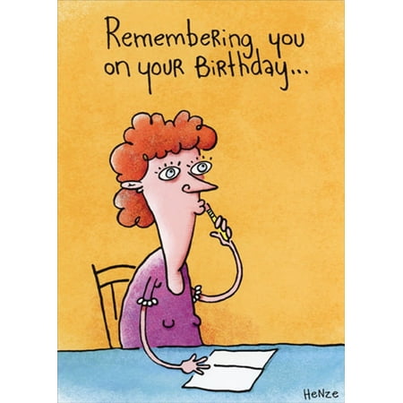 Oatmeal Studios Woman Remembering Birthday Funny / Humorous Belated Birthday Card