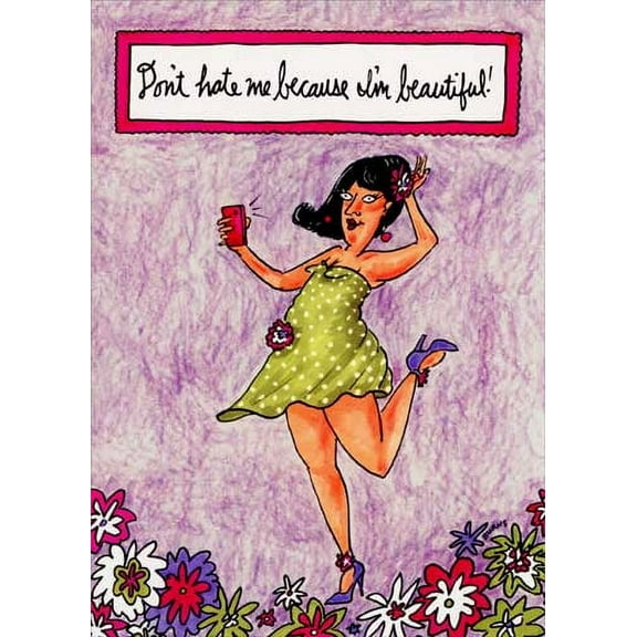 Oatmeal Studios Woman Taking Selfie Funny / Humorous 40th Birthday Card