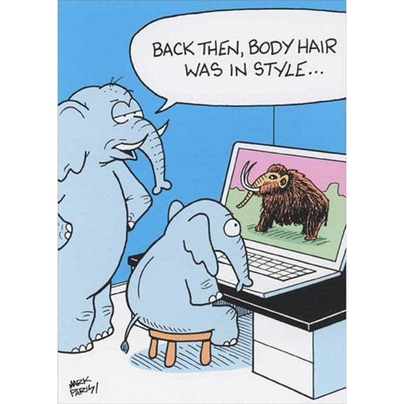 Oatmeal Studios Wooly Mammoth: Body Hair Was in Style Funny Birthday Card for Man