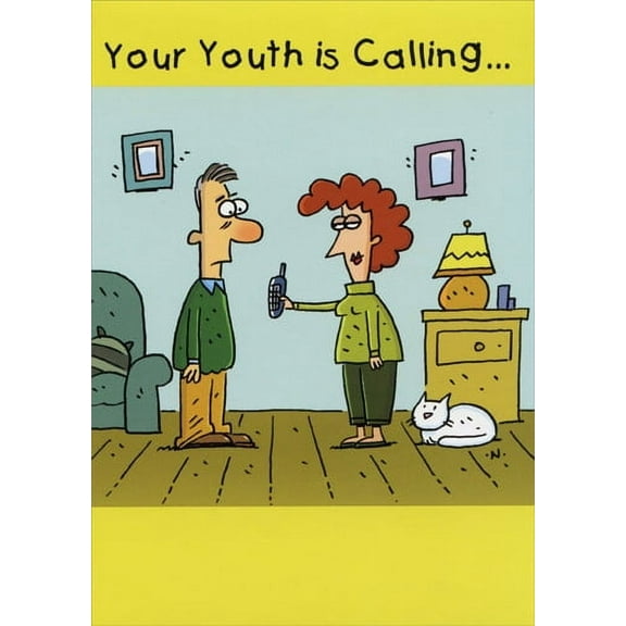 Oatmeal Studios Youth is Calling Funny / Humorous Birthday Card