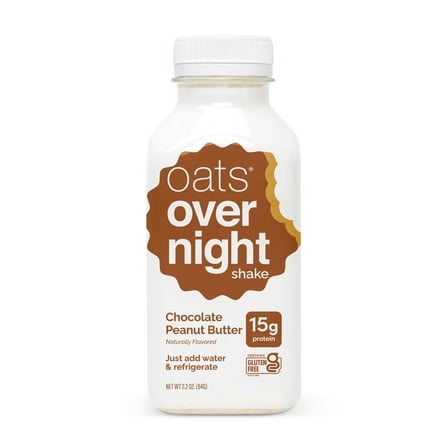 Oats Overnight Chocolate Peanut Butter Protein Overnight Oatmeal Shake, 2.2 oz, 1 Count