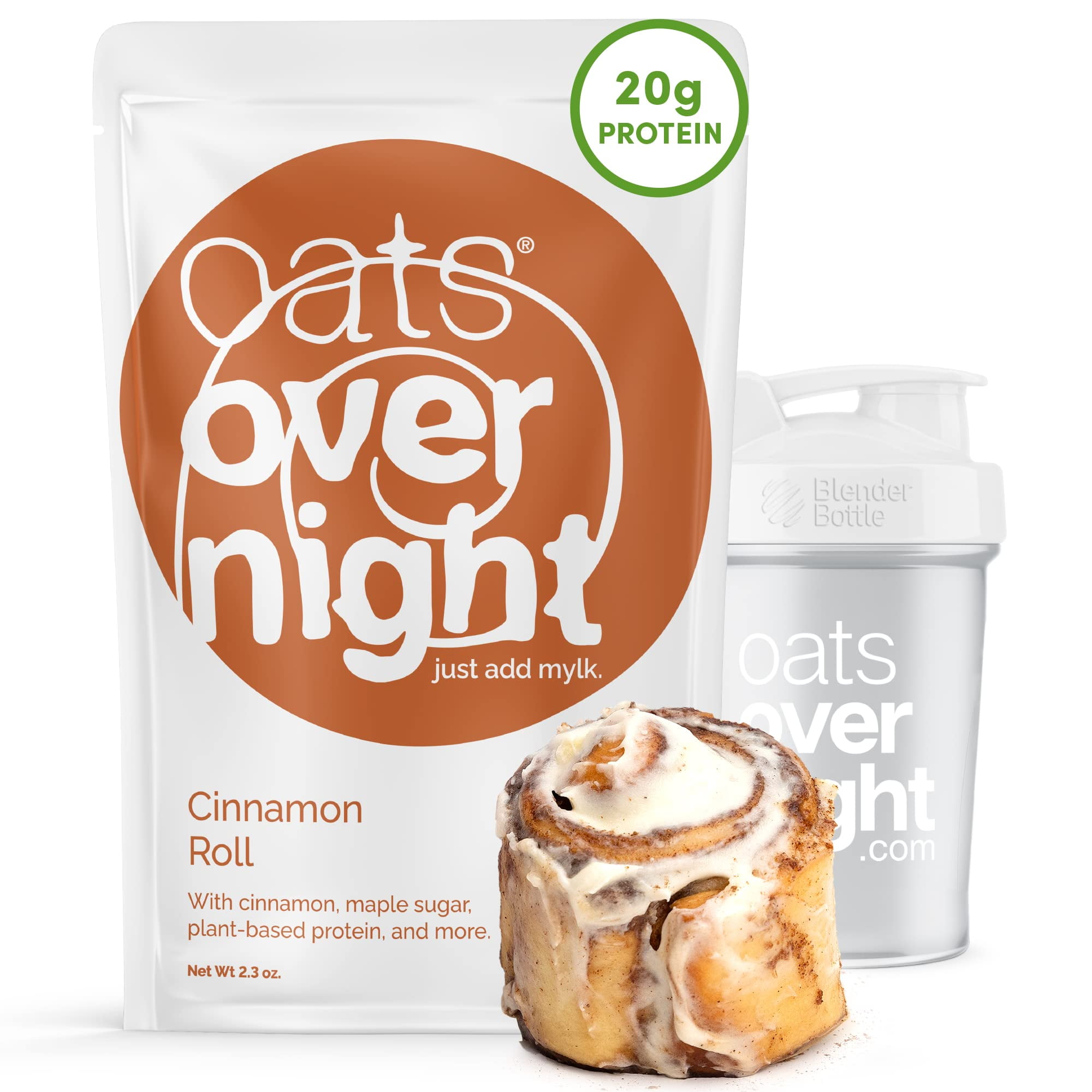 Oats Overnight - Cinnamon JMS2 Roll - Vegan, 20g Protein, High Fiber ...