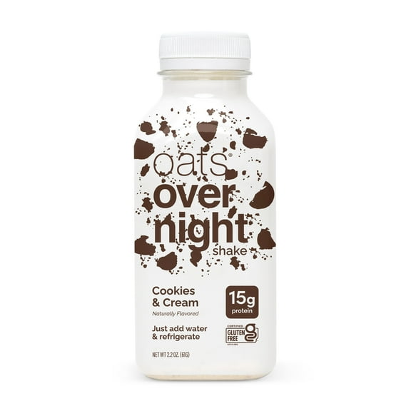 Oats Overnight Cookies & Cream Protein Overnight Oatmeal Shake, 2.2 oz, 1 Count
