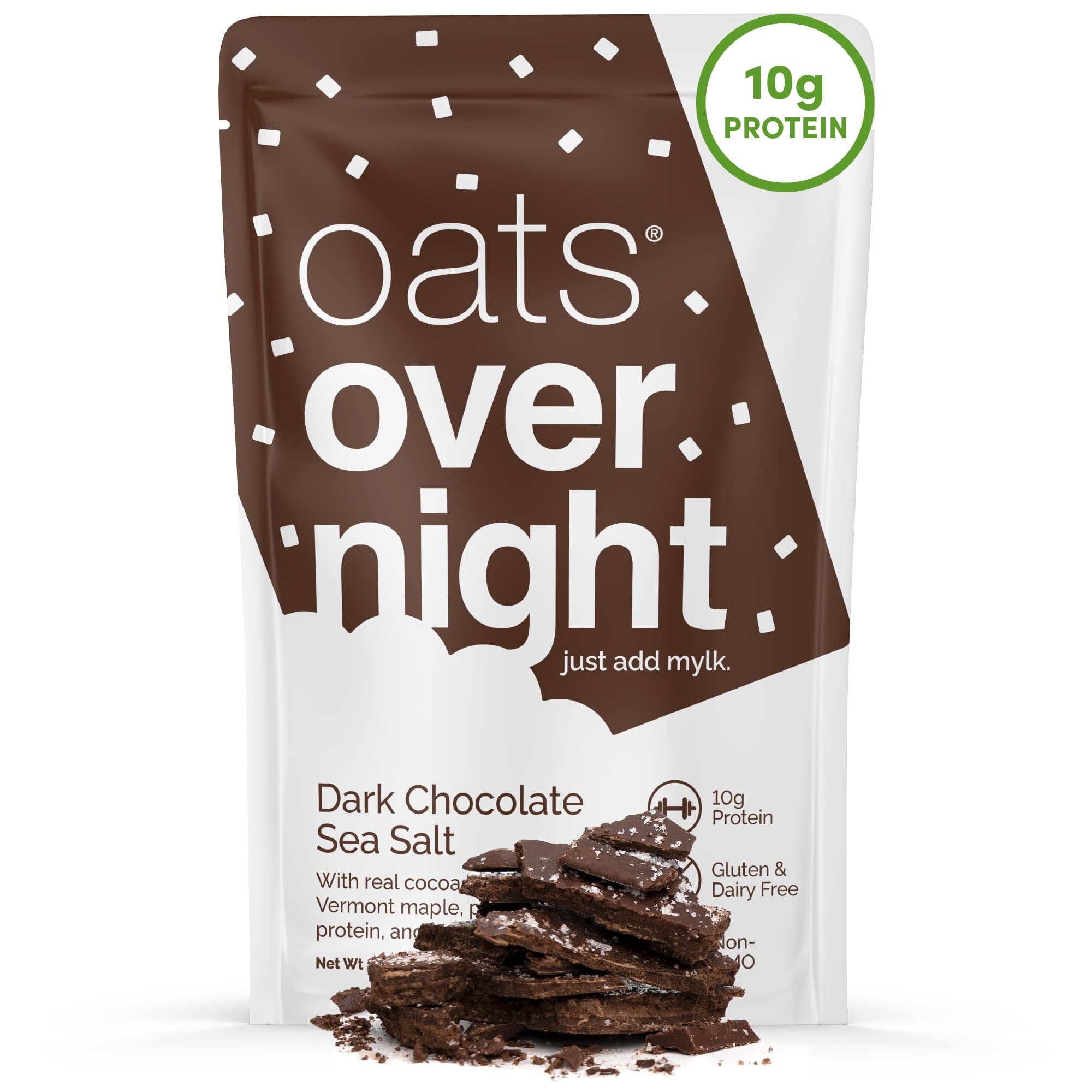 Oats Overnight Dark DHF10 Chocolate Sea Salt Vegan, 10g Protein