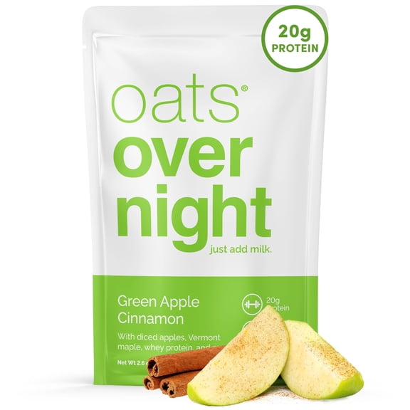 Oats Overnight Protein Green Apple Cinnamon Oatmeal, 2.6 oz (24 Pack)