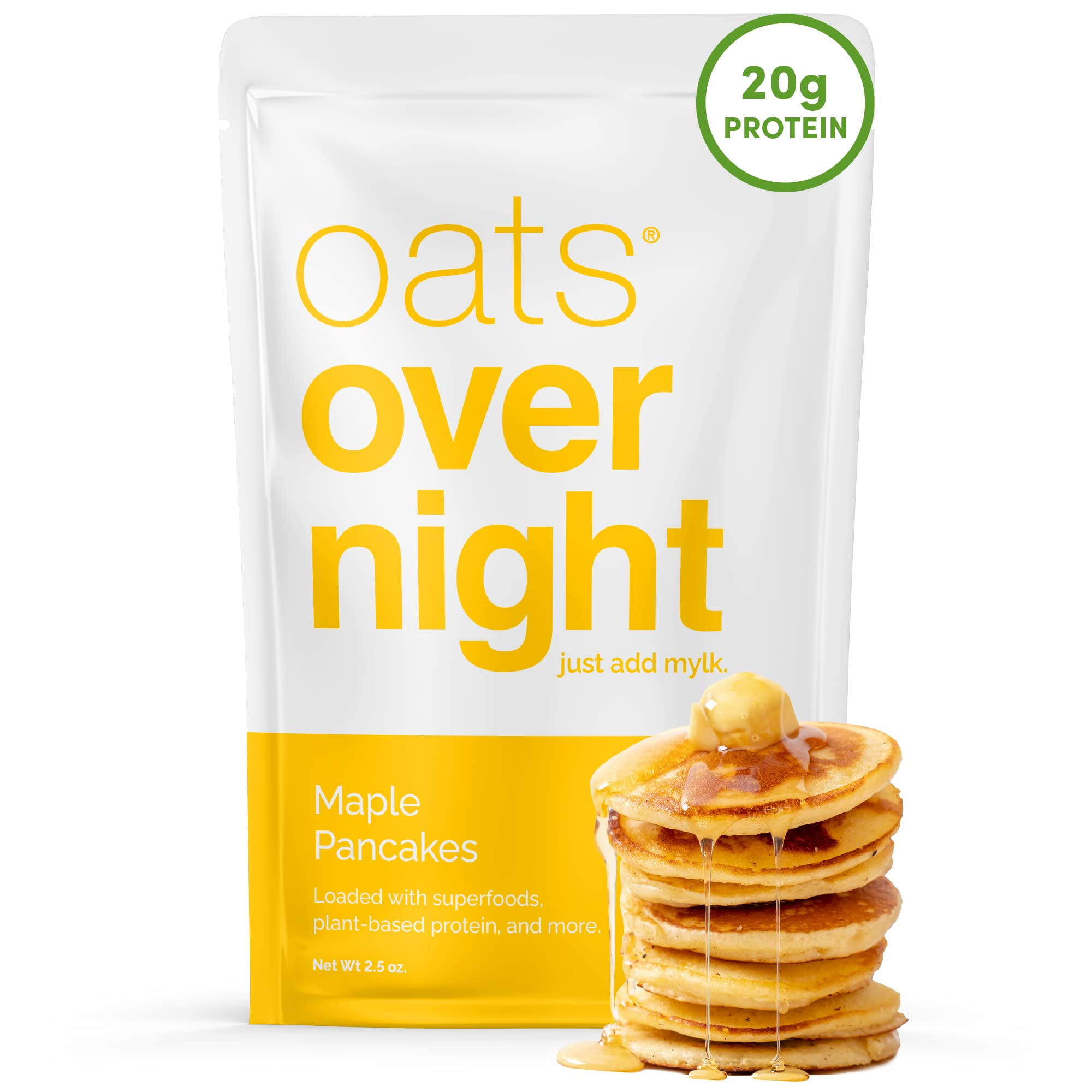 Oats Overnight Maple Pancakes (16 Pack) Dairy Free, High Protein, Low