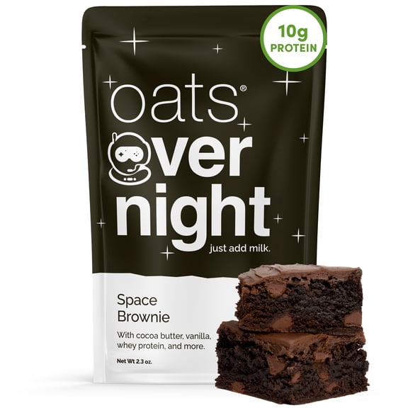 Oats Overnight Protein Space Brownie Oatmeal, 2.3 oz (8 Pack)