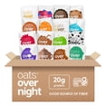 thumbnail image 1 of Oats Overnight Ultimate Variety Pack - High Protein, 5g Fiber Breakfast Protein Shake - Gluten Free Oatmeal, Non GMO High Protein Oatmeal - Green Apple Cinnamon, Coconut Cream Pie & More (16 Pack), 1 of 9