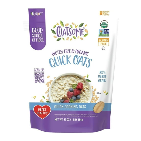 Oatsome Organic & Gluten-Free Classic Quick Oats, 1lb