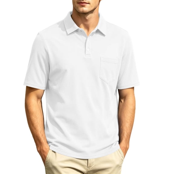 Oazcsf Golf Polos for Men Short Sleeve Button Down Polo Shirt Collared Casual Lightweight Tshirts Slim Fit Summer Classic Golf Shirts with Pocket