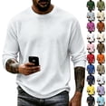 thumbnail image 1 of Oazcsf Long Sleeve Waffle Shirt for Men Thermal Crew Neck Undershirt Lightweight Casual Pullover Sweater Winter Fall Big and Tall Men's Top, 1 of 5