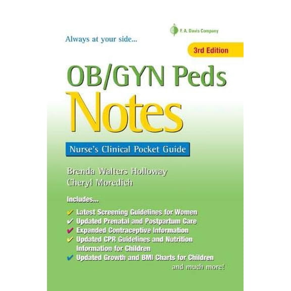 Pre-Owned Ob/GYN Peds Notes: Nurse's Clinical Pocket Guide (Paperback) 080365863X 9780803658639