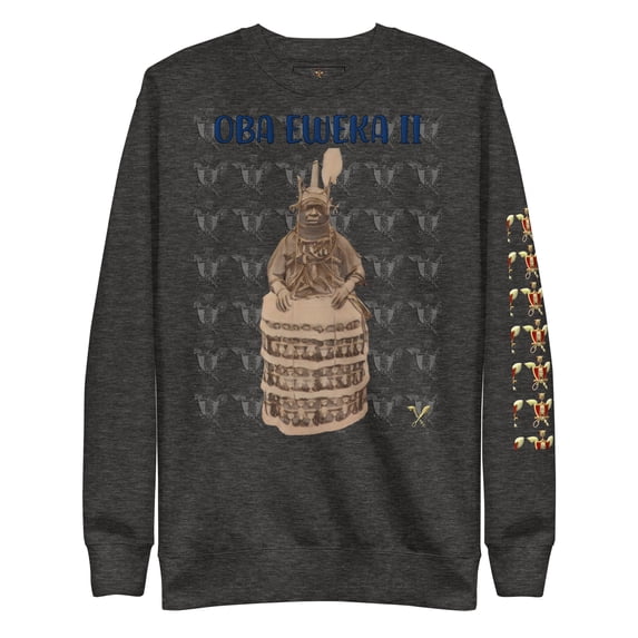 Oba Eweka II Unisex Premium Sweatshirt - Charcoal Heather, M