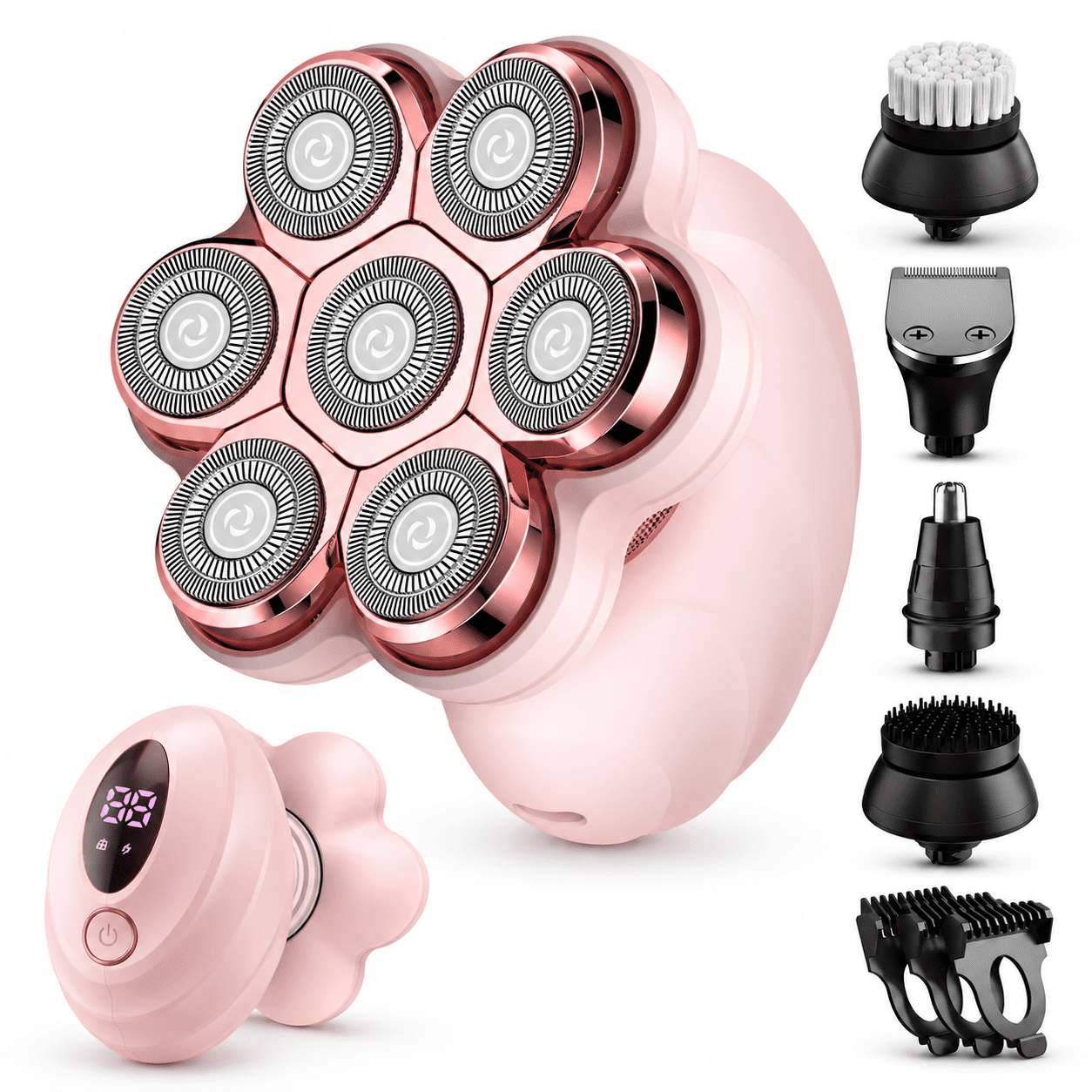 Obacre Electric Razors for Women,5 in 1 Bikini Trimmer, 7D IPX7 Waterproof Cordless Body Electric Head Shaver