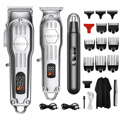 Obacre Professional Hair Clippers for Men, Cordless Barber Clippers Kit with LCD Display, Rechargeable Hair Trimmer Set for Home Haircut and Beard Grooming