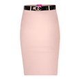 thumbnail image 1 of Obadiah Collection Stretchy Pull on Pencil Skirt for Women with Pockets and Belt(Stone, Large), 1 of 4