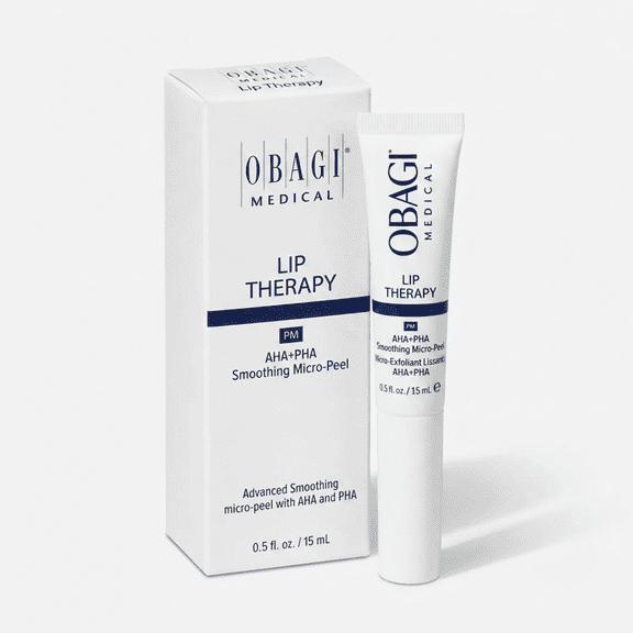 Obagi Medical Lip Therapy AHA+PHA Smoothing Micro-Peel, No-Scrub Resurfacing Lip Treatment, 0.5 fl oz (15 mL)