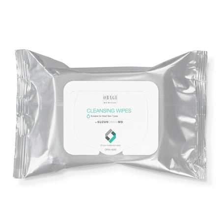Obagi SUZANOBAGIMD Facial Cleansing Wipes, 25 Pre-Moistened Textured Cleansing Wipes