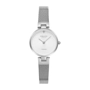 Obaku Diamant Steel Petite 24mm Womens Stainless Steel Wrist Watch and Mesh Bracelet, Quartz Movement