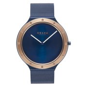 Obaku Mens Analog Blue Dial Watch - V285GXSLML