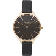 Obaku Womens Kaffe Black Dial Watch - V257LHVNRB