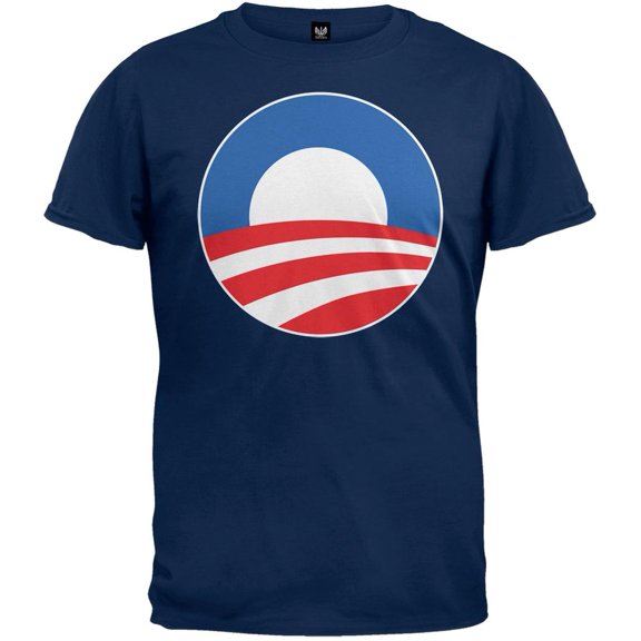 Obama - Large Rising Sun Logo Navy T-Shirt
