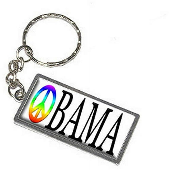 Obama Peace Sign Keychain Key Chain Ring