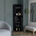 thumbnail image 1 of Oban Corner Bar Cabinet with Five Shelves , Eight Bottle Cubbies and Steamware Black, 1 of 6