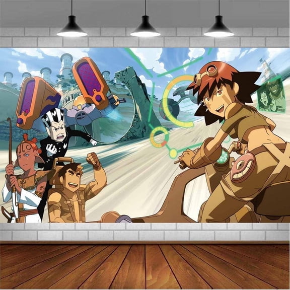 Oban Star Racers Backdrop Banner Party Supplies Poster Movie Theme Background for Photography Birthday Decorations