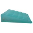 thumbnail image 1 of ObboMed HR-7510 Inflatable Portable Bed Wedge Pillow with Velour Surface for Sleeping, Travel, Trip Vacation, Horizontal Indention Prevent Sliding, 23” x 22” x(7.5”~1.5”), Cyan, 1 of 4