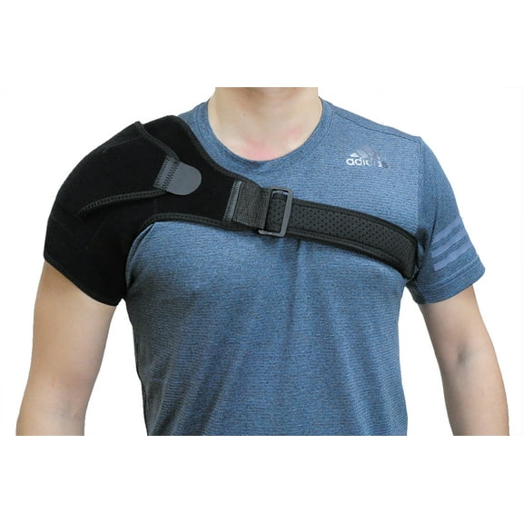 ObboMed MB-4310 Shoulder Stability Brace with pressure Pad, Light and Breathable Neoprene Shoulder Support for Rotator Cuff, Dislocated AC Joint Labrum Tear, Shoulder Pain, Shoulder Compression Sleev