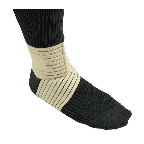 ObboMed MB-6100N Adjustable Compression Ankle Wrap Band Support, Sports Bandage Strap for Joint Protection – One Size Fits All