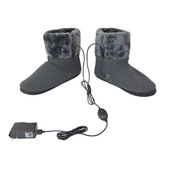 ObboMed MF-2305L Far Infrared Carbon Fiber Heated Foot Warmer/Boots/Slipper, USB 5V 10W – Far Infrared Wavelength 8-15 μm (Health Range: 4-14 μm), Auto Off, Size L: #45.5 (fits Foot up to 45.5)