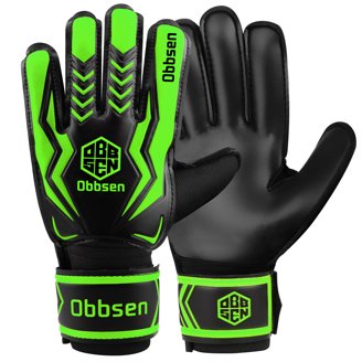 Soccer Goalkeeper Gloves With Finger Support - For Adult & Youth, Green, Size 8 (Fits 18-19cm Hand)