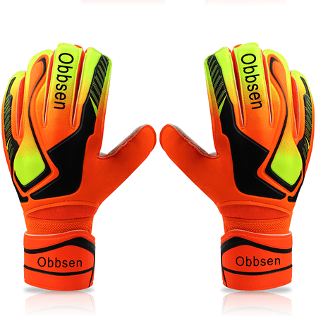 Obbsen Youth&Adults Soccer Goalie Gloves with Finger Protection, Soccer Goalkeeper Gloves for Kids, 3 Colors, Size 5/6/7/8/9/10