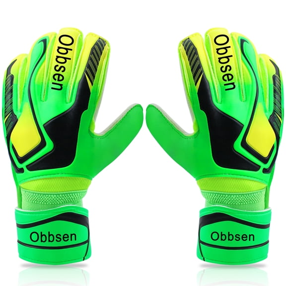 Obbsen Youth&Adults Soccer Goalie Gloves with Finger Protection, Soccer Goalkeeper Gloves for Kids, 3 Colors, Size 5/6/7/8/9/10
